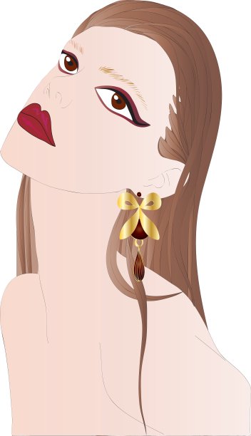 美丽的黑发女人的肖像图片下载