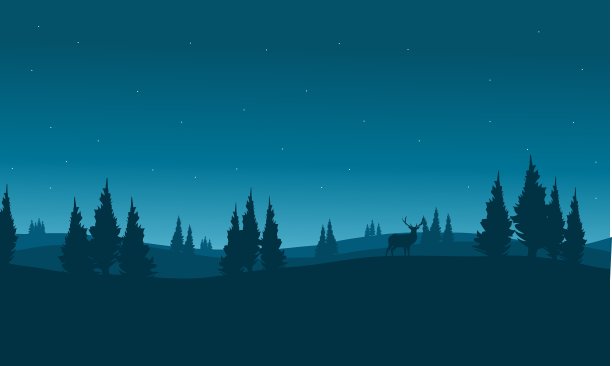 冬日小镇的剪影图片下载