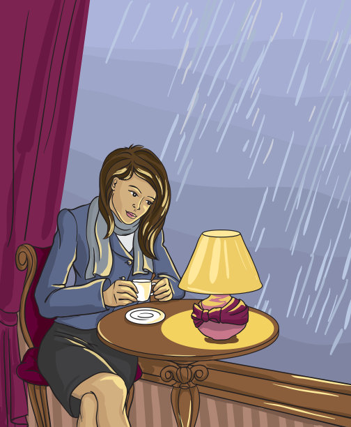 在咖啡馆喝茶的漂亮女人图片下载