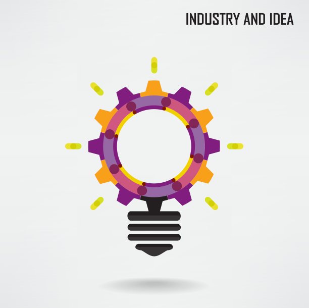 具有工业概念背景的创意灯泡图片下载