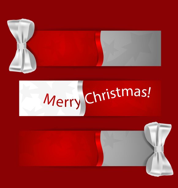 假日礼品券，礼品蝴蝶结和丝带图片下载