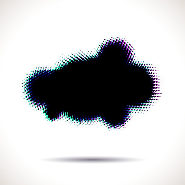 带有色差的半色调云形状图片下载