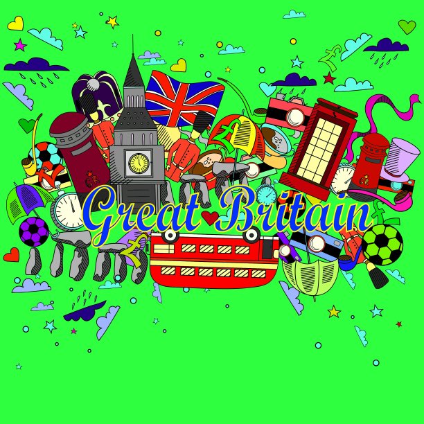 英国线条艺术设计图片下载