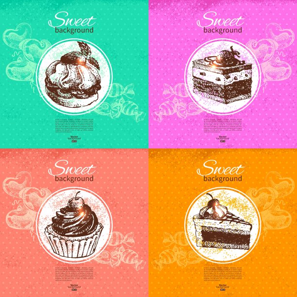 一套甜美的复古背景图片下载