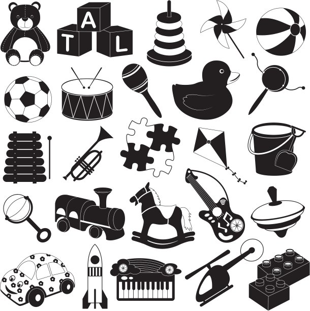 儿童玩具图标套装图片下载