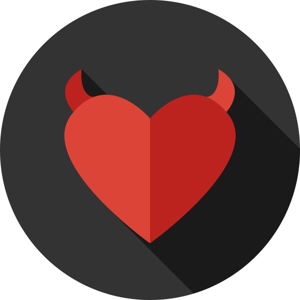 扁平现代圆形心形图标图片下载