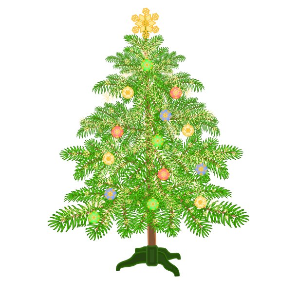 用小装饰品装饰的圣诞树图片下载