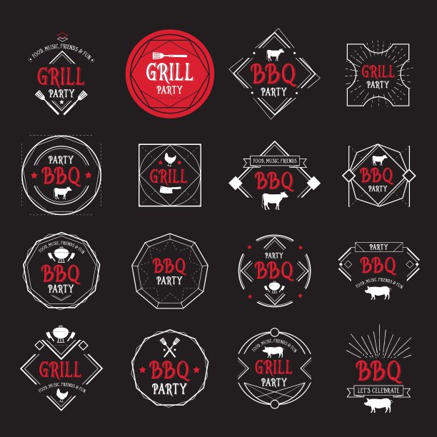 烧烤派对图标烧烤菜单设计图片下载