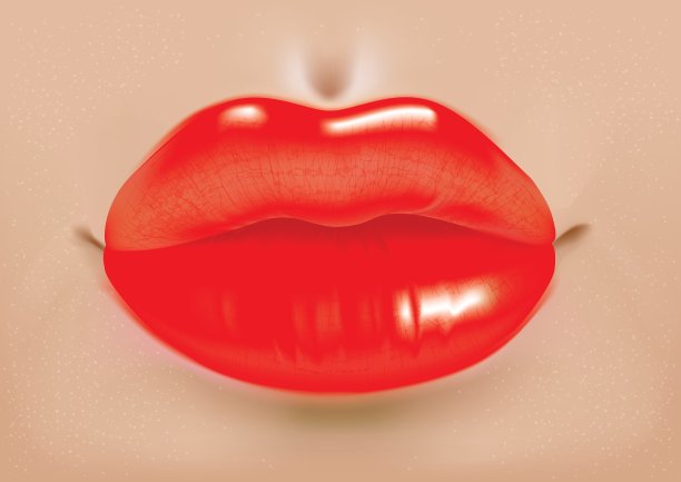 红色光泽的嘴唇图片下载