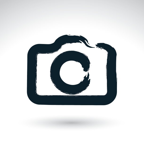 写实水墨手绘数码相机图标图片下载