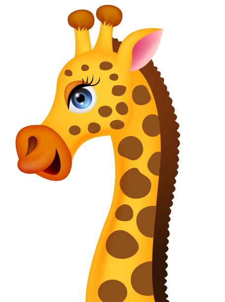 可爱的长颈鹿头卡通图片下载