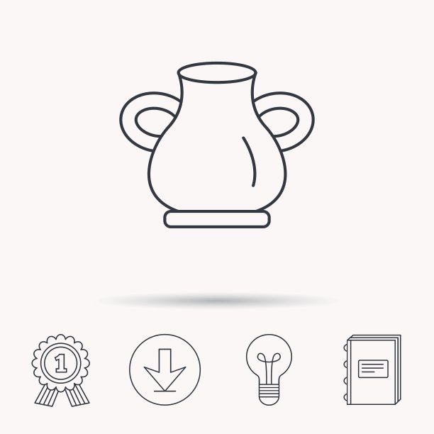 花瓶图标装饰复古双耳罐标志图片下载