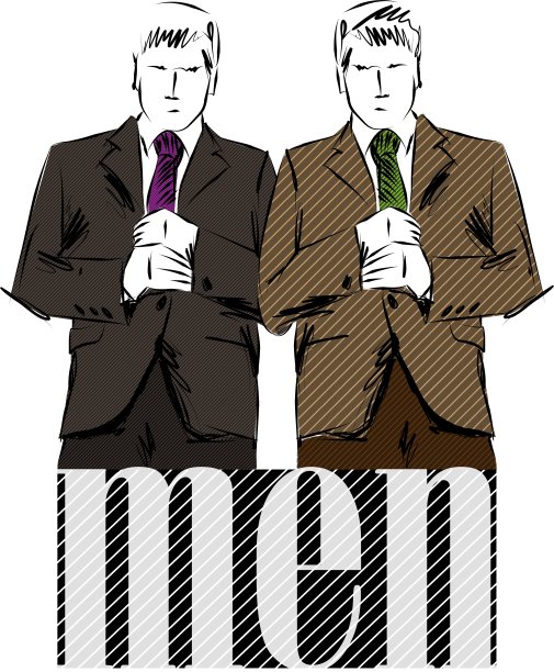 素描时尚英俊的商人图片下载