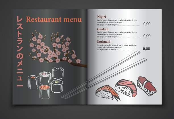 经典寿司餐厅菜单图片下载