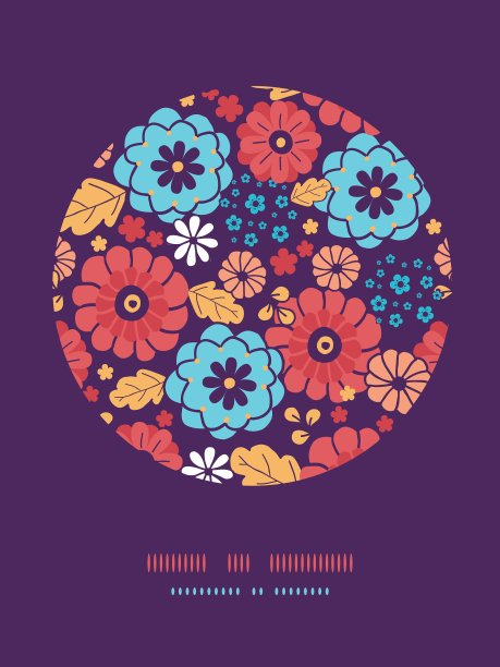 五彩缤纷的花束花圈装饰图案图片下载