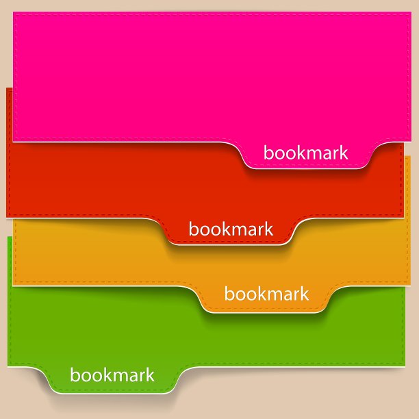 彩色书签和横幅与文字的地方图片下载