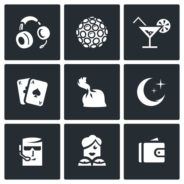 一套夜总会图标音乐照明图片下载