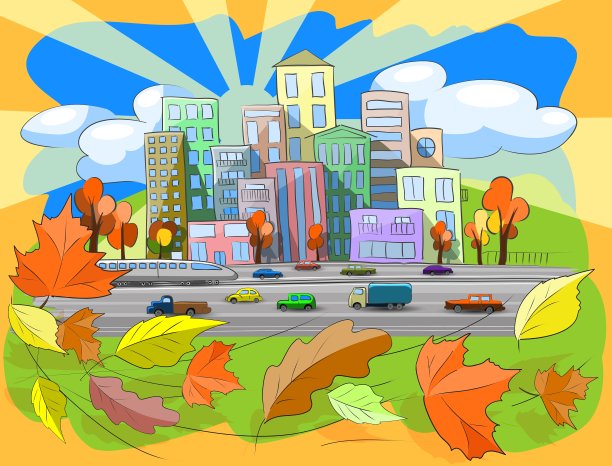 秋天的城市图片下载