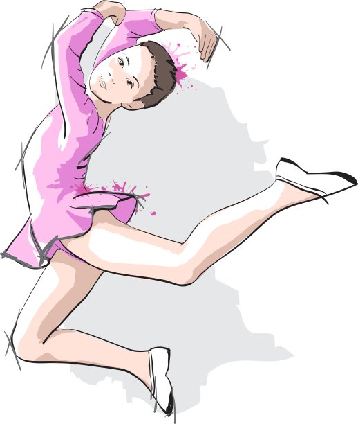 芭蕾舞女演员，穿着粉红色的裙子和脚尖图片下载