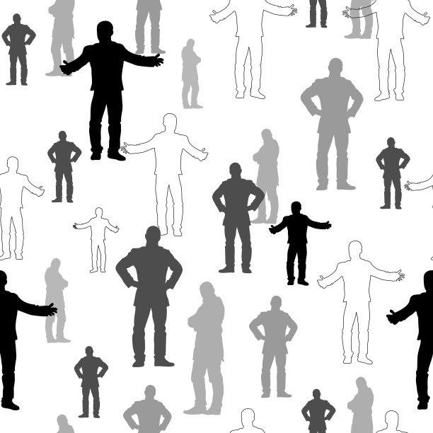 套男人轮廓无缝模式图片下载