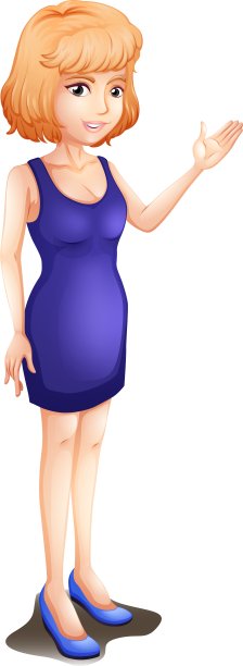 穿蓝色无袖连衣裙的妇女图片下载