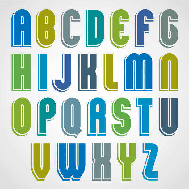 明亮的动画大写字母与圆角图片下载