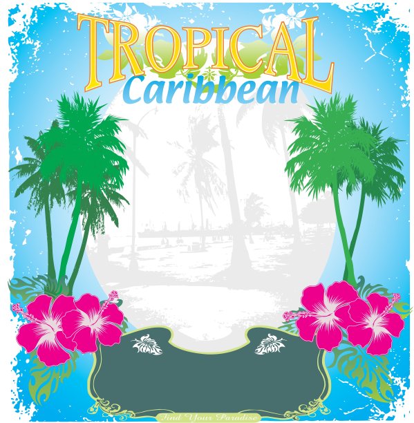 加勒比海的热带岛屿图片下载