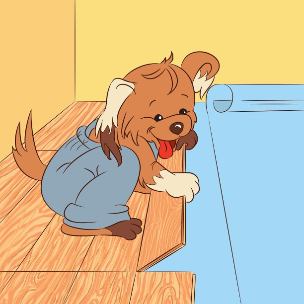 卡通狗铺地板图片下载