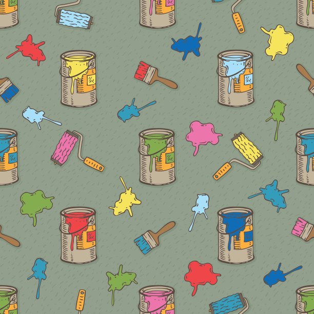 无缝图案与多色油漆图片下载