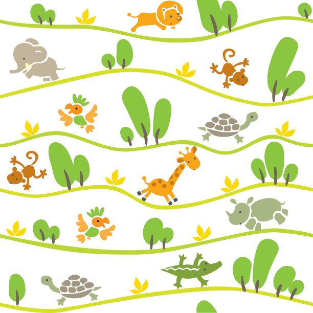 无缝模式与有趣的非洲动物图片下载