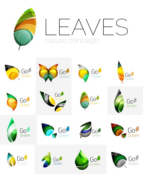 未来设计生态叶标志集图片下载