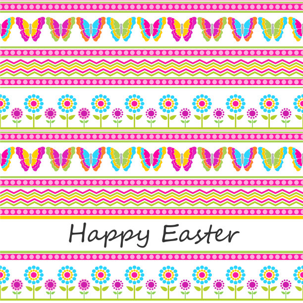 可爱的复活节无缝背景图片下载