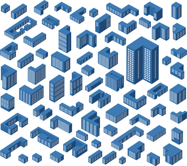 等距的建筑图片下载