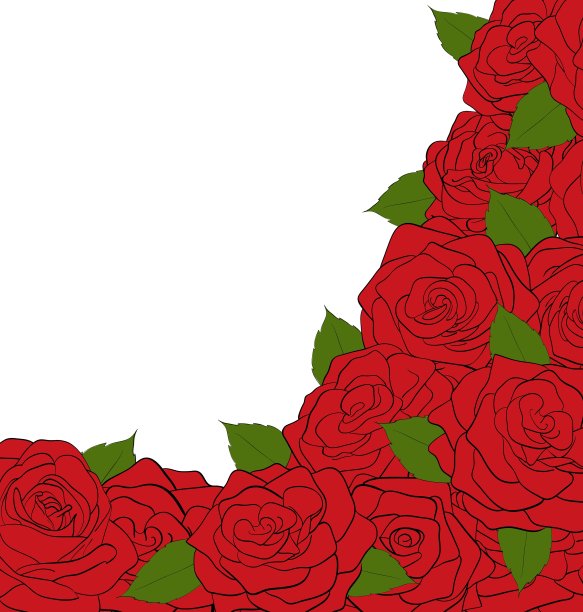 白色背景的卡片装饰玫瑰图片下载