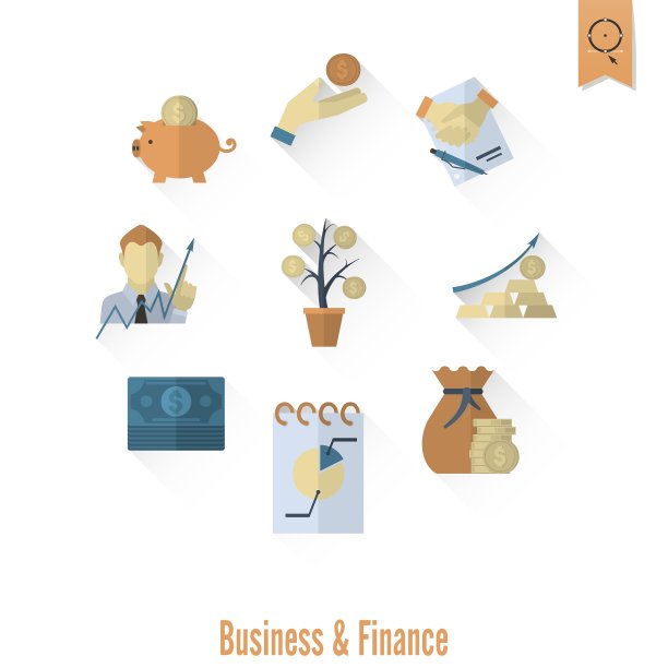 商业和金融图标集图片下载
