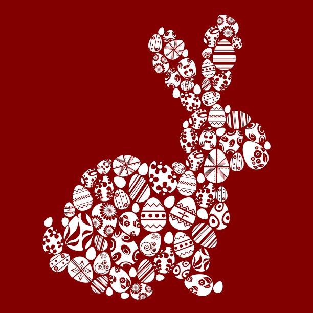 由小鸡蛋符号制成的兔子图片下载