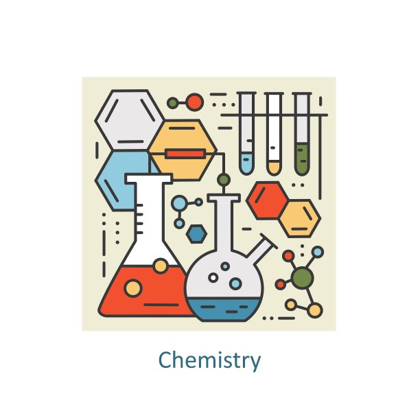 现代色细线化学概念为图片下载