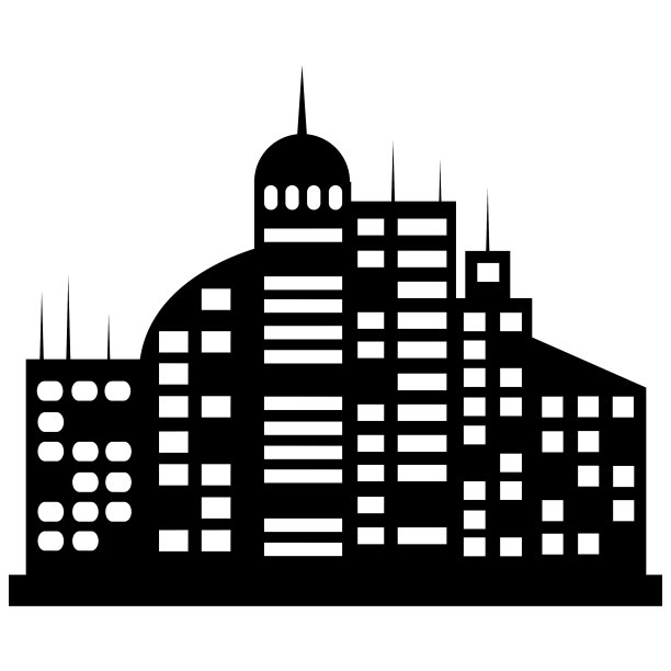 黑色城市图标集图片下载