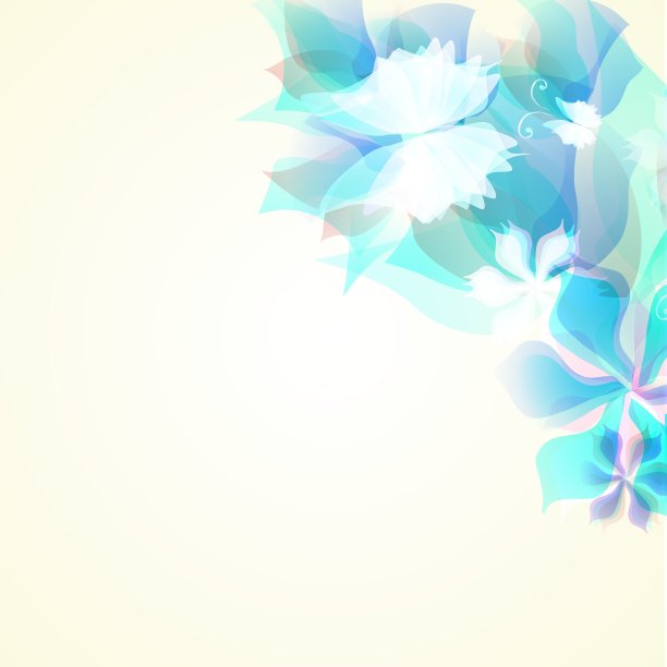 抽象艺术背景与蓝色花卉图片下载