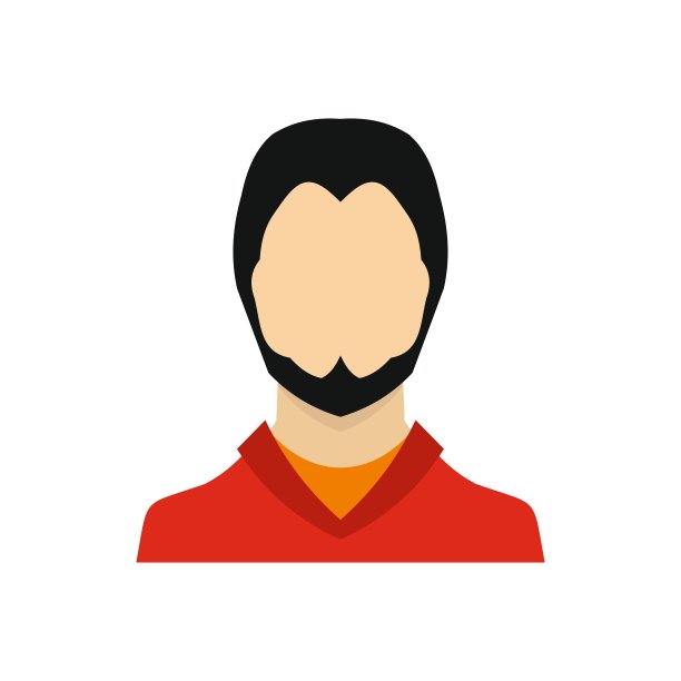 男人有一个扁平的胡子图标图片下载