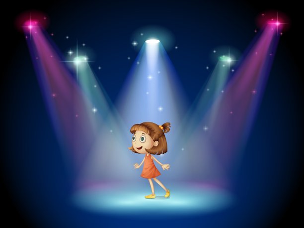 舞台中央的一位年轻的舞者图片下载