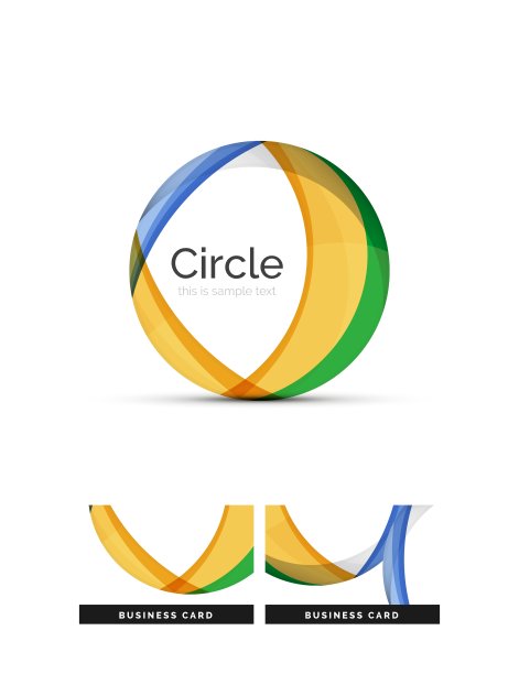 圆形标志透明重叠漩涡形状图片下载