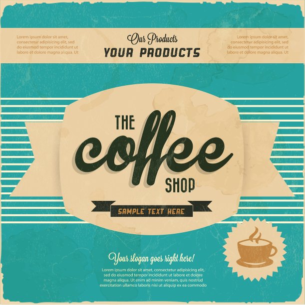 复古复古的咖啡背景与排版图片下载