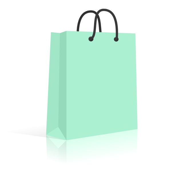 空白纸购物袋与绳处理薄荷图片下载