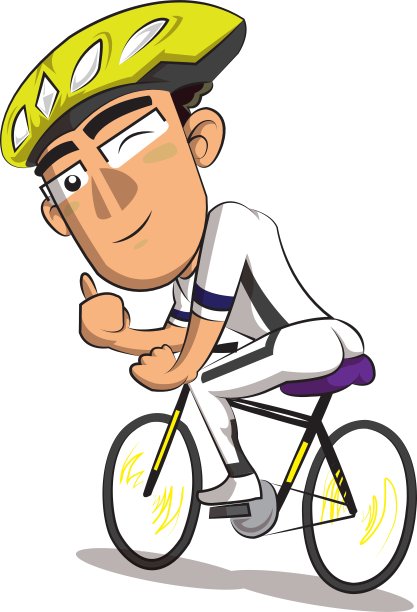 一个男人在白色的背景上骑着自行车图片下载