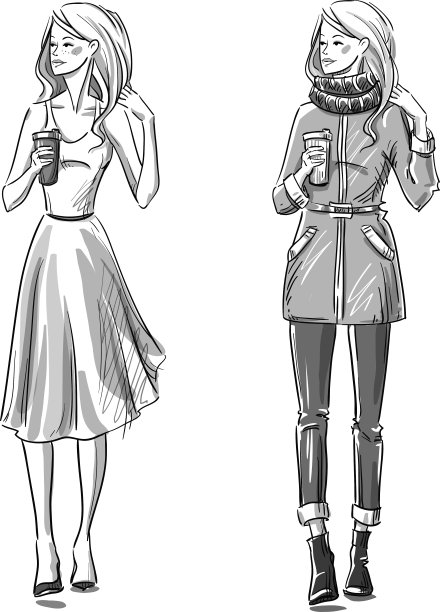 冬夏搭配图片下载