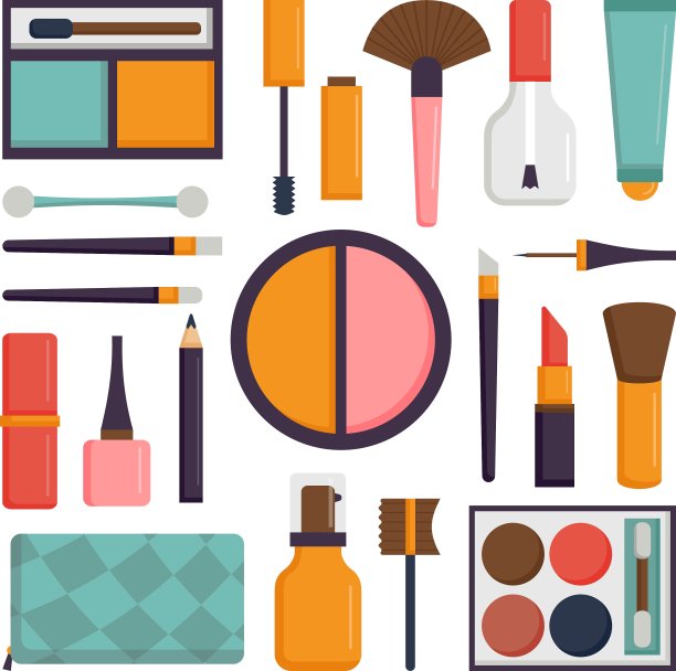 集化妆刷和美容时尚图片下载