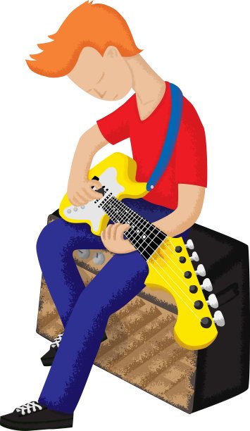弹电吉他的男孩图片下载