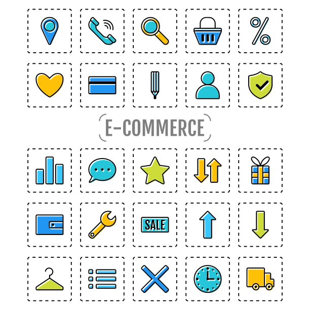 图标设置电子商务平面设计购物标志图片下载