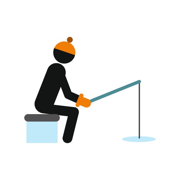 冬季钓鱼图标图片下载